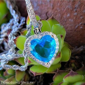 Her Blue Heart Necklace